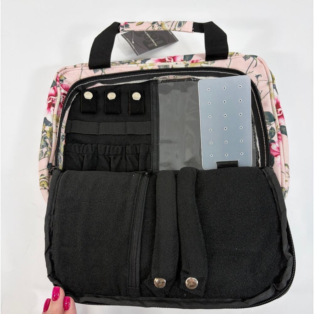 Bang & Carsen Floral Hanging Toiletry Bag Pink Rose Travel Makeup Organizer Boho - Picture 4 of 9